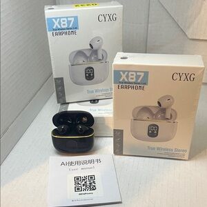 X87 True Wireless Earphones - AI Translator Black and White